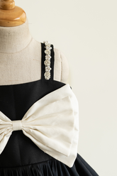 Black bow taffeta dress